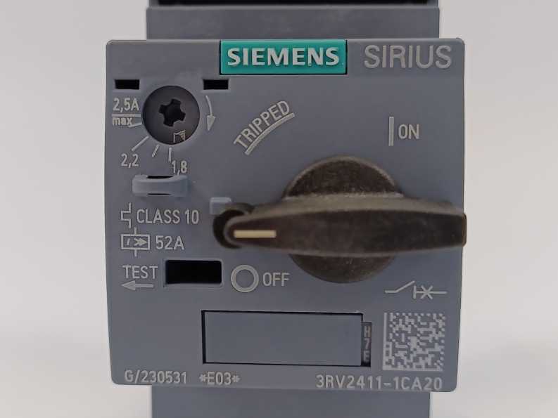 Siemens 3RV2411-1CA20 SIRIUS 3RV2 Motor Starter Protector