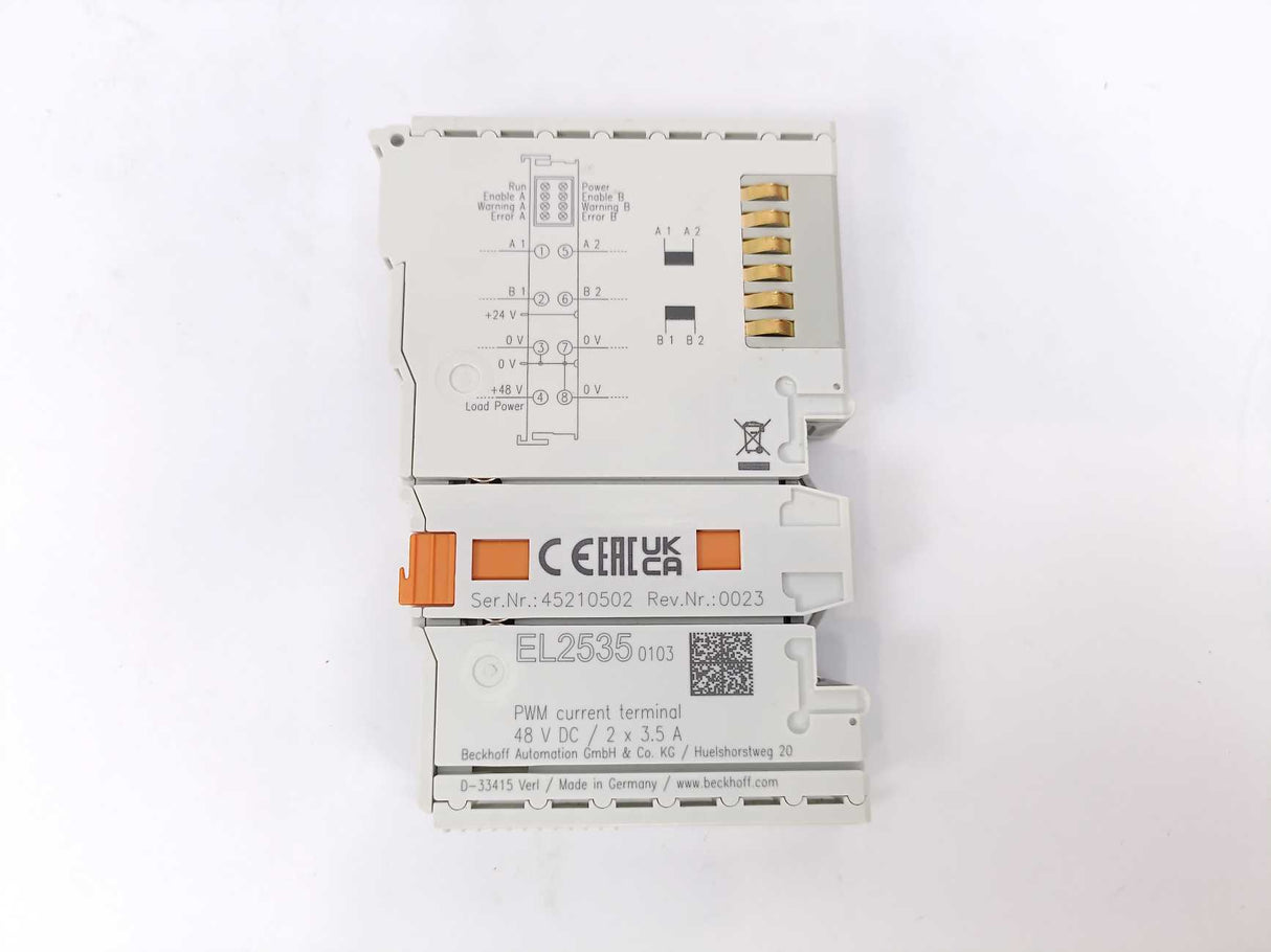 Beckhoff EL2535 PWM Current Terminal 48 V DC / 2 x 3.5 A