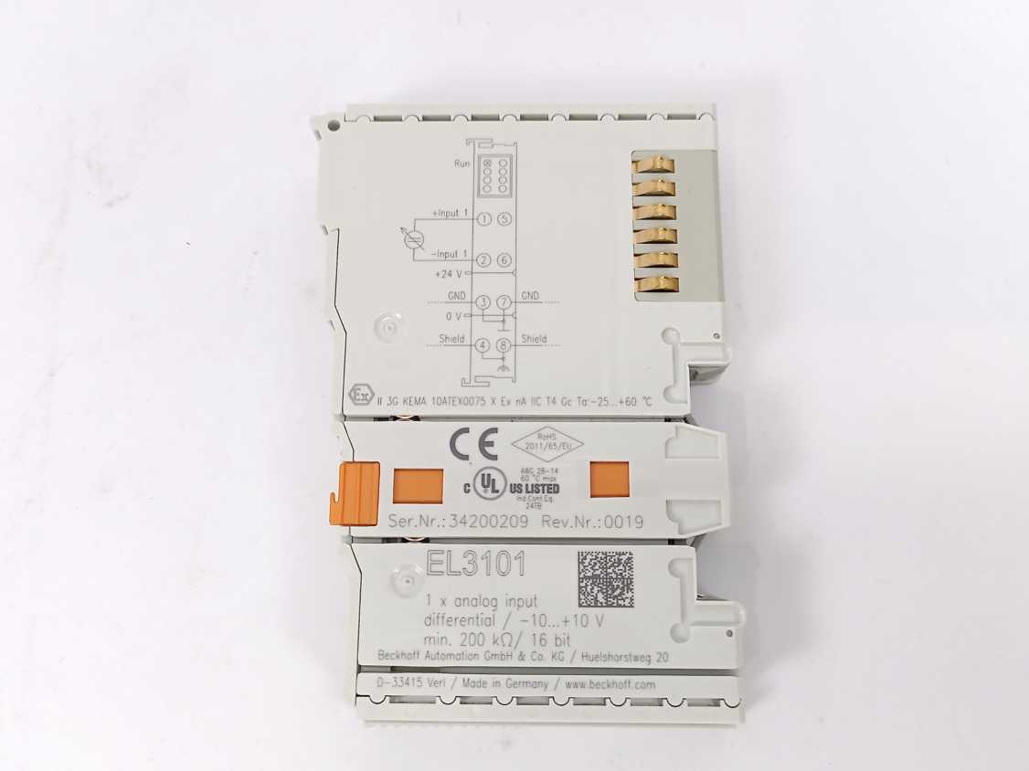 Beckhoff EL3101 1x Analog Input Differential / 16 bit