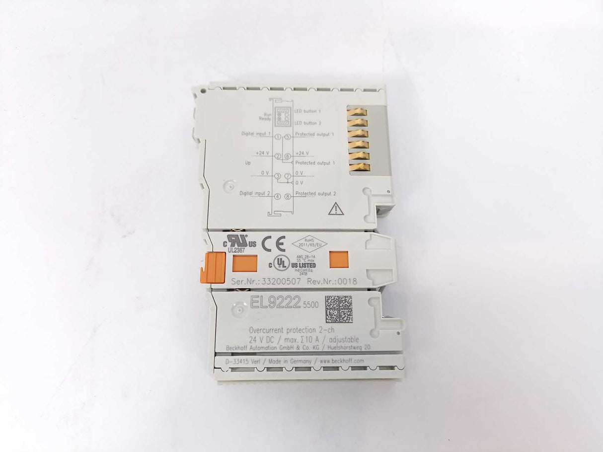 Beckhoff EL9222 Overcurrent Protection 2-ch