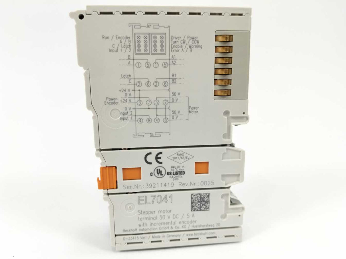 Beckhoff EL7041 Stepper Motor Terminal 50 V DC / 5 A with incremental encoder