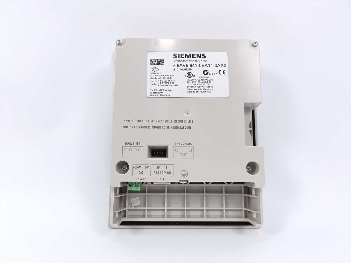 Siemens 6AV6641-0BA11-0AX0 OPERATOR PANEL OP77A