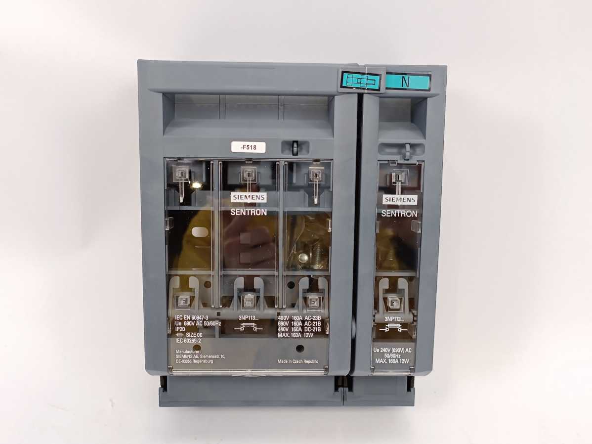 Siemens 3NP1134-1CA10 Switch Disconnector - 4-Pole, NH00, 160 A