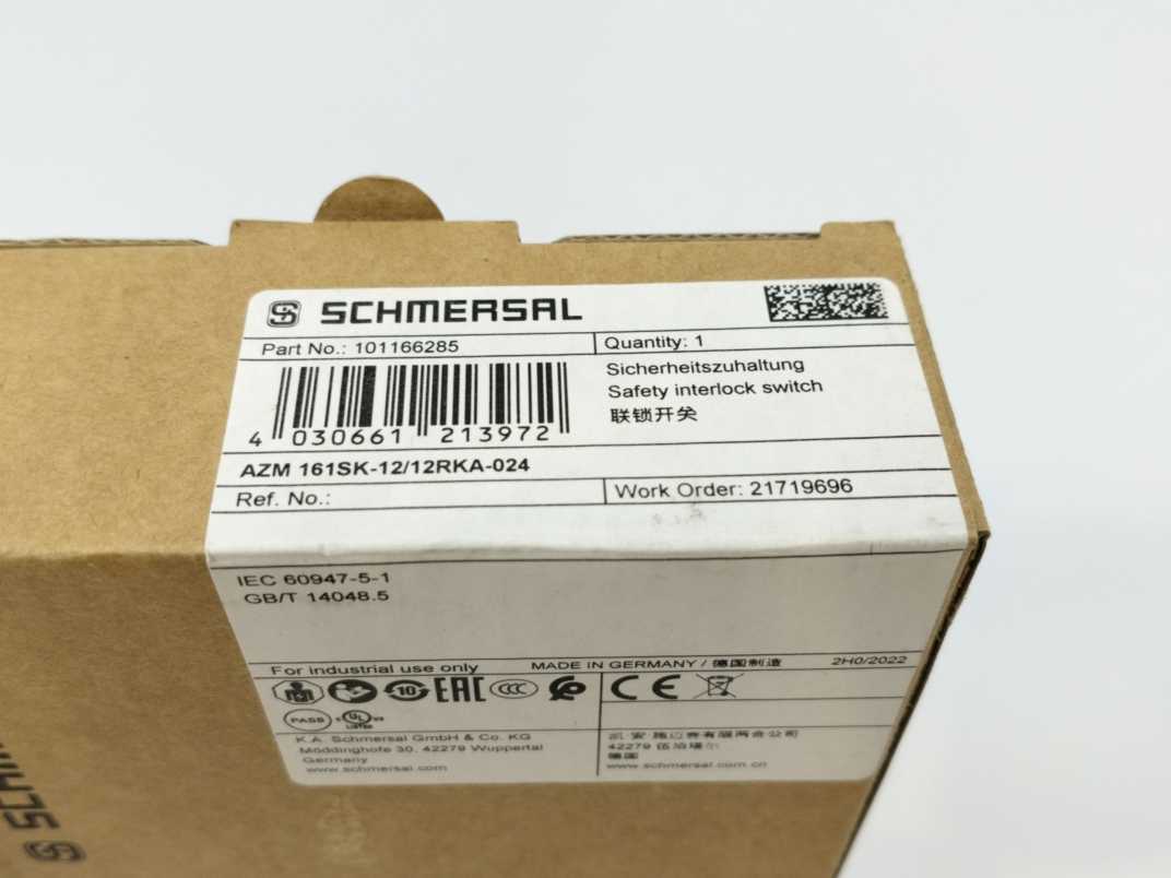 Schmersal AZM 161SK-12/12RKA-024 Safety Interlock Switch