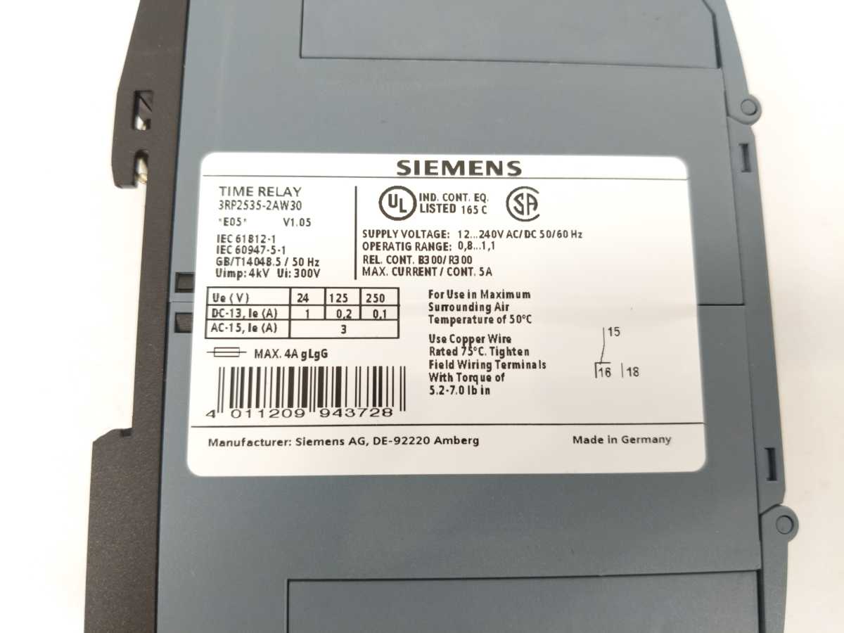 Siemens 3RP2535-2AW30 V1.05 SIRIUS Time Relay E05