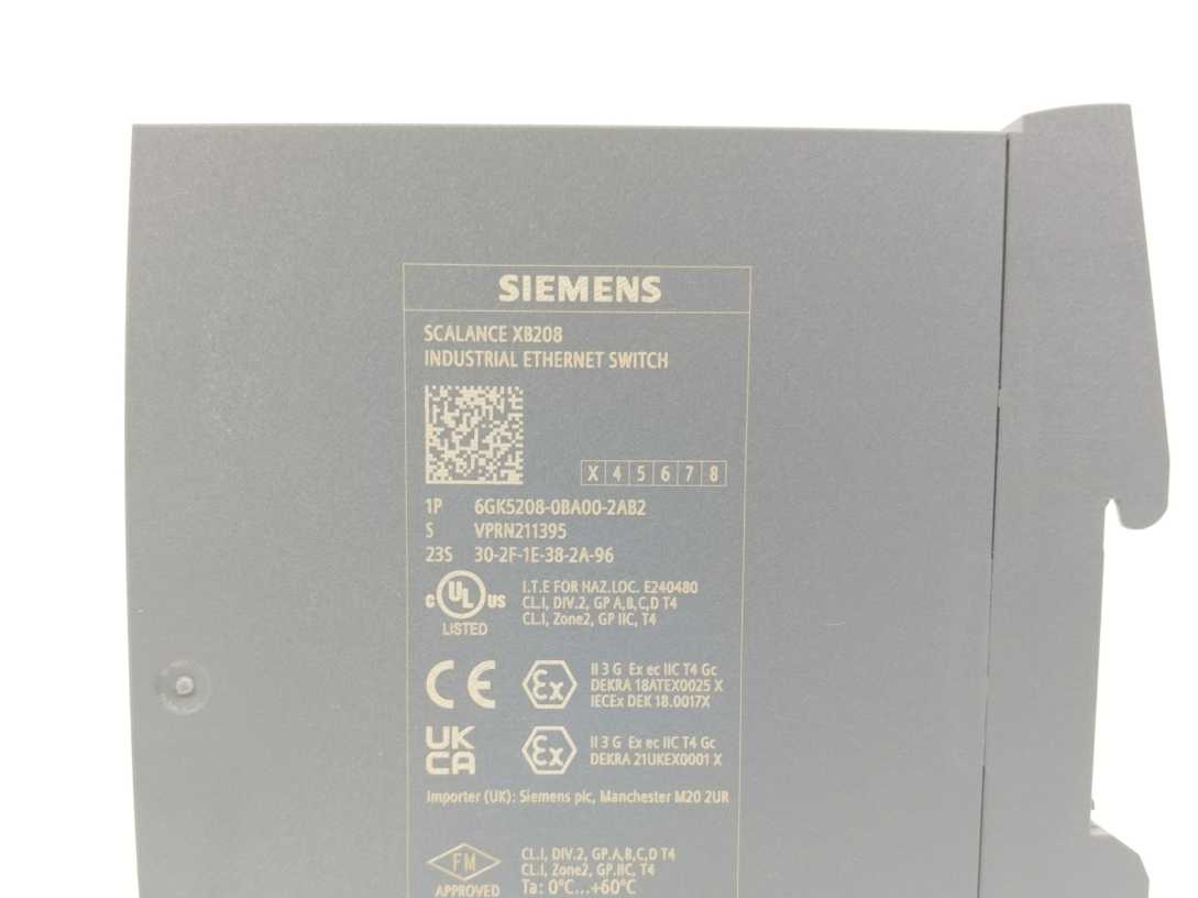 Siemens 6GK5208-0BA00-2AB2 SCALANCE XB208 Industial Ethernet Switch