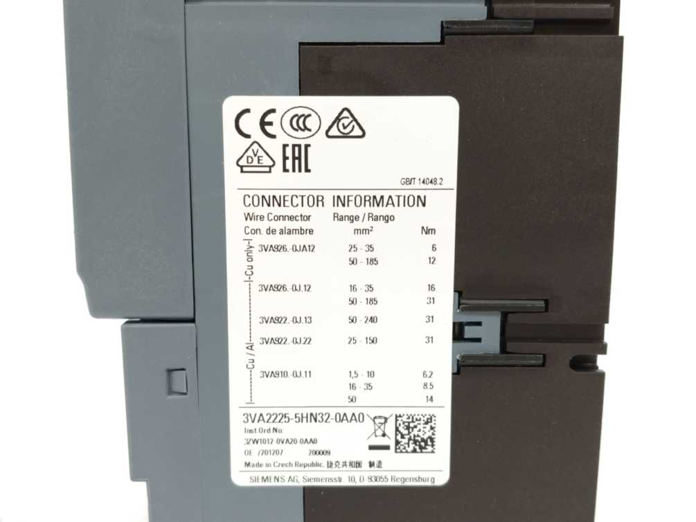 Siemens 3VA2225-5HN32-0AA0 Circuit breaker 3VA2 E08