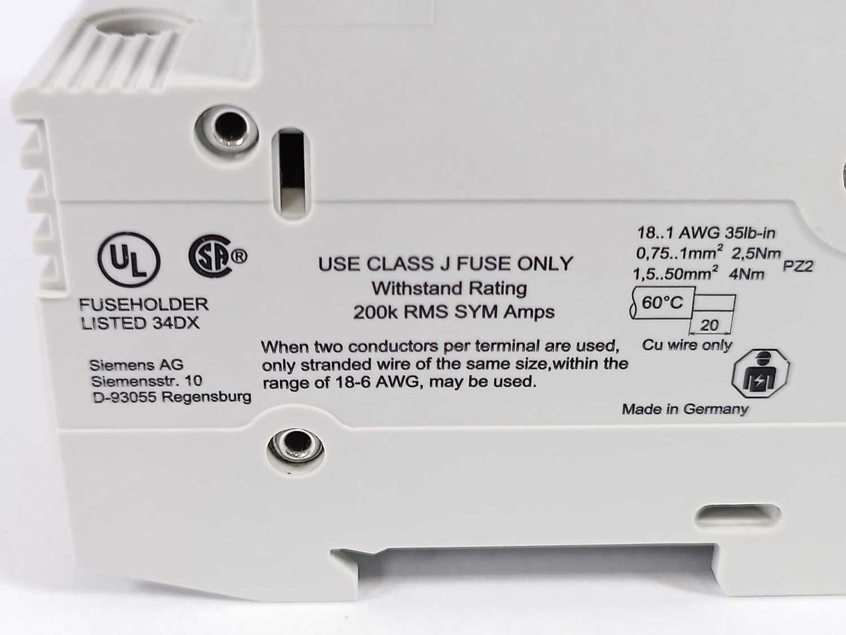 Siemens 3NW7 531-3HG Fuseholder 30A 600V, Batch of 2