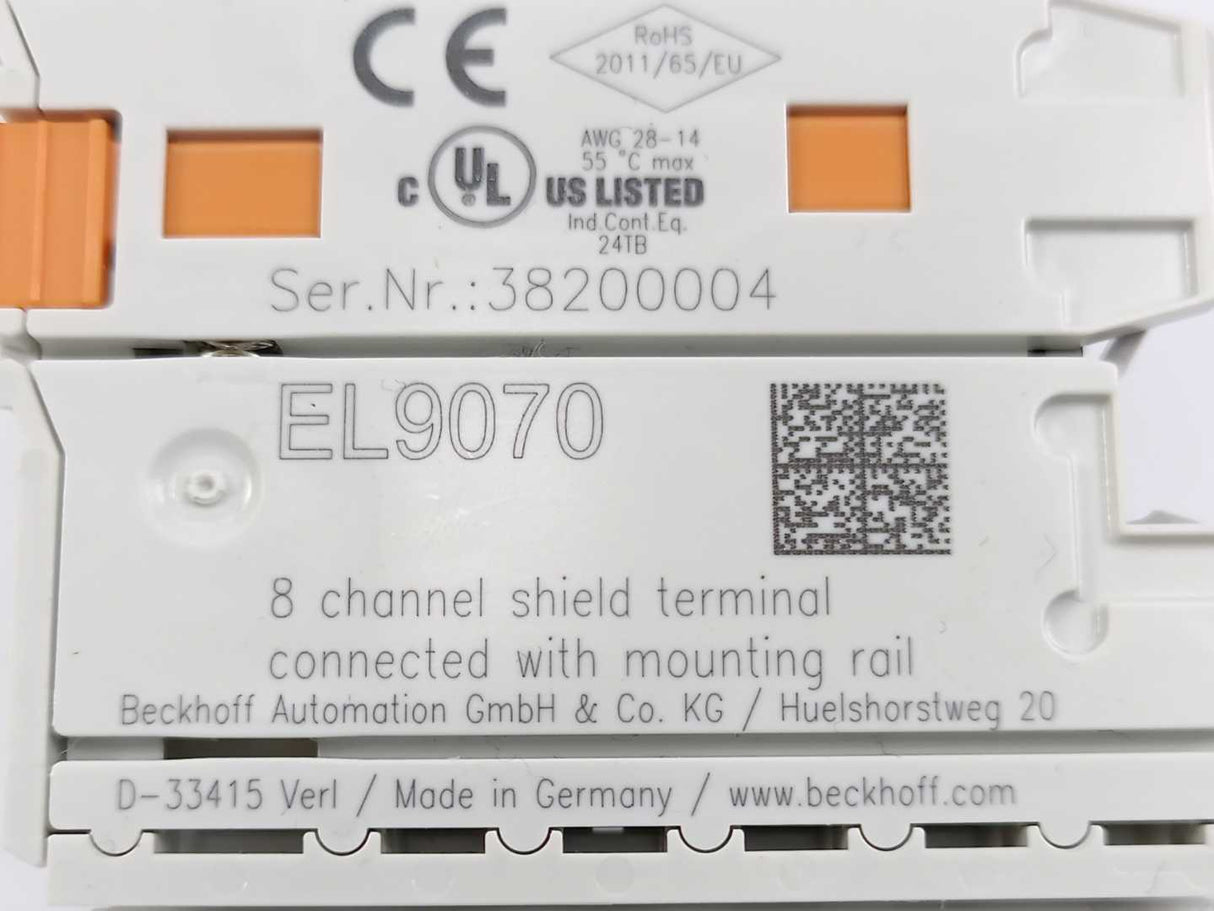 Beckhoff EL9070 Shield Terminal