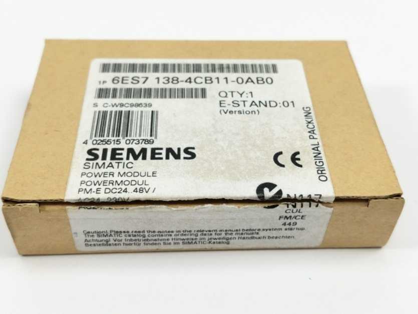 Siemens 6ES7138-4CB11-0AB0 SIMATIC Power Module DC24 48V/AC24 230V