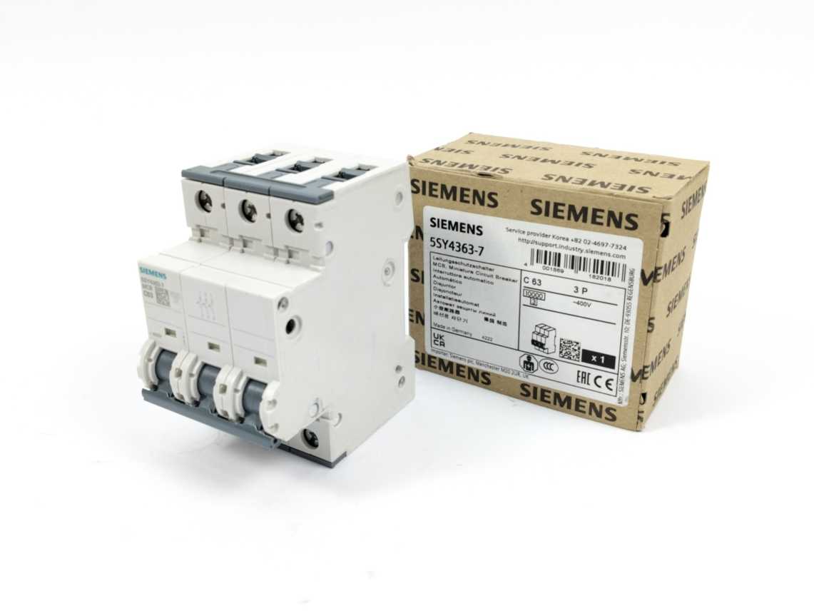 Siemens 5SY4363-7 Miniature Circuit Breaker, 400 V 10KA