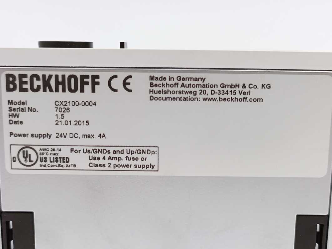 Beckhoff CX2100-0004 Power Supply Unit