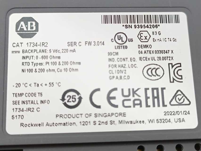 AB 1734-IR2 Point I/O 2 Point RTD Input Module Ser C