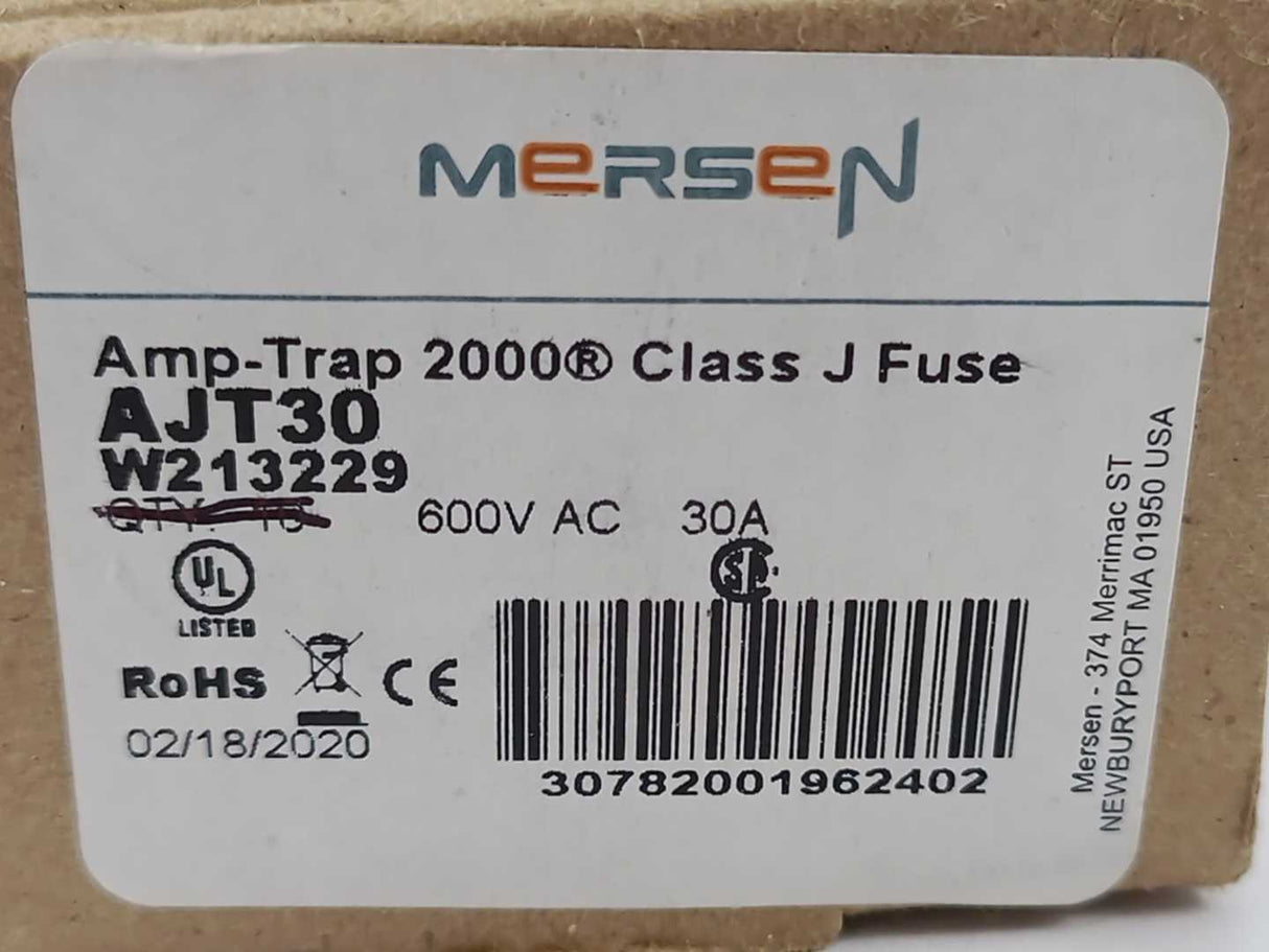 MERSEN AJT30 Amp-Trap 2000 Class J Fuse W213229 5 Pcs batch
