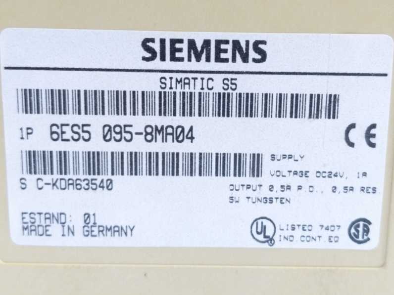 Siemens 6ES5095-8MA04 Simatic S5-95U Compact Unit DC24 V