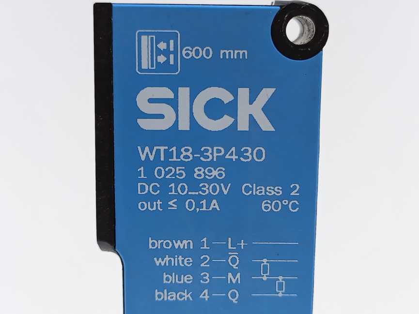 SICK 1025896 WT18-3P430 Diffuse Photoelectric Sensor 50-600mm Detection Range