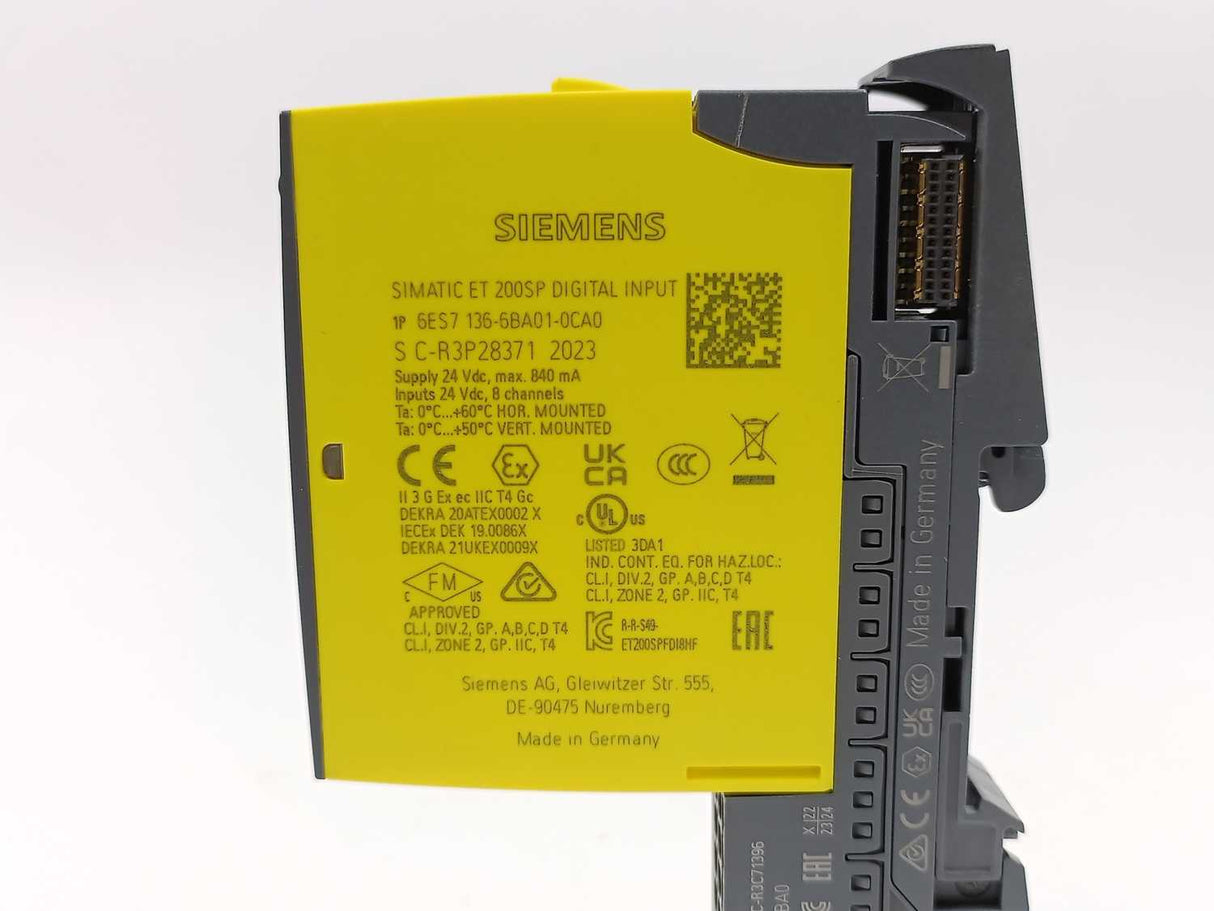 Siemens 6ES7 136-6BA01-0CA0 SIMATIC ET 200SP Digital Input 8x24VDC