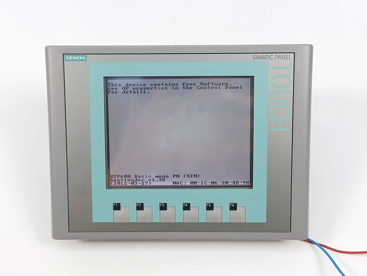 Siemens 6AV6 647-0AB11-3AX0 SIMATIC HMI KTP600 Basic mono PN