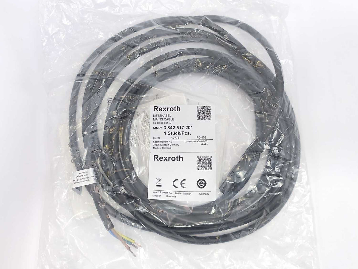 Bosch Rexroth 3842517201 Mains Cable /Connecting Cable. CS: EU-OE-GST 5M