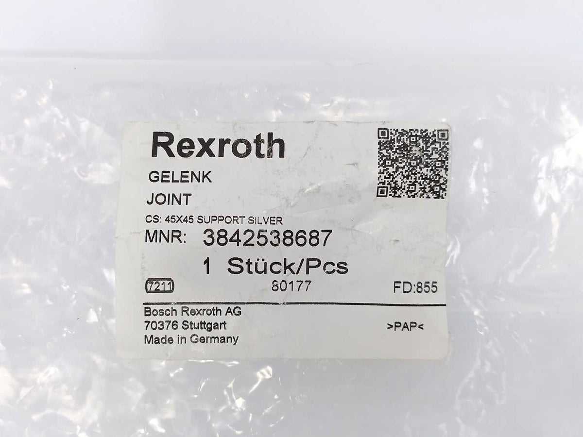 Bosch Rexroth 3842538687 Gelenk, Joint 45x45 Support Silver