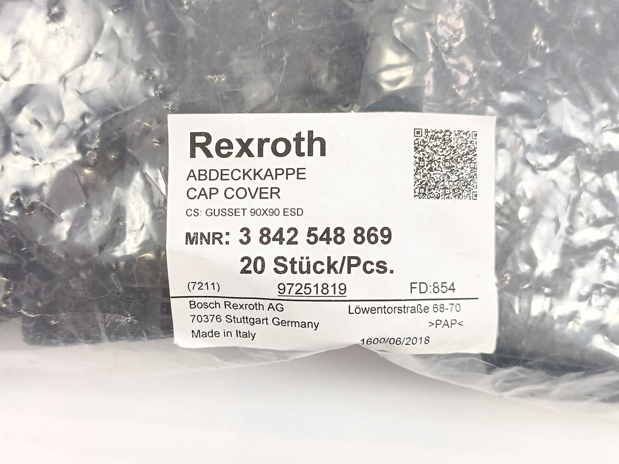 Bosch Rexroth 3842548869 Profile End Cap Covers, Gusset 90x90 ESD