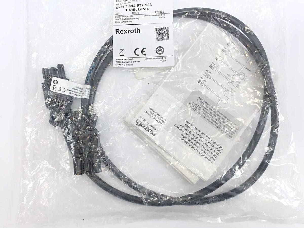 Bosch Rexroth 3842537123 Connecting Cable. Verbindungskabel CS: EU-GST 1.5M