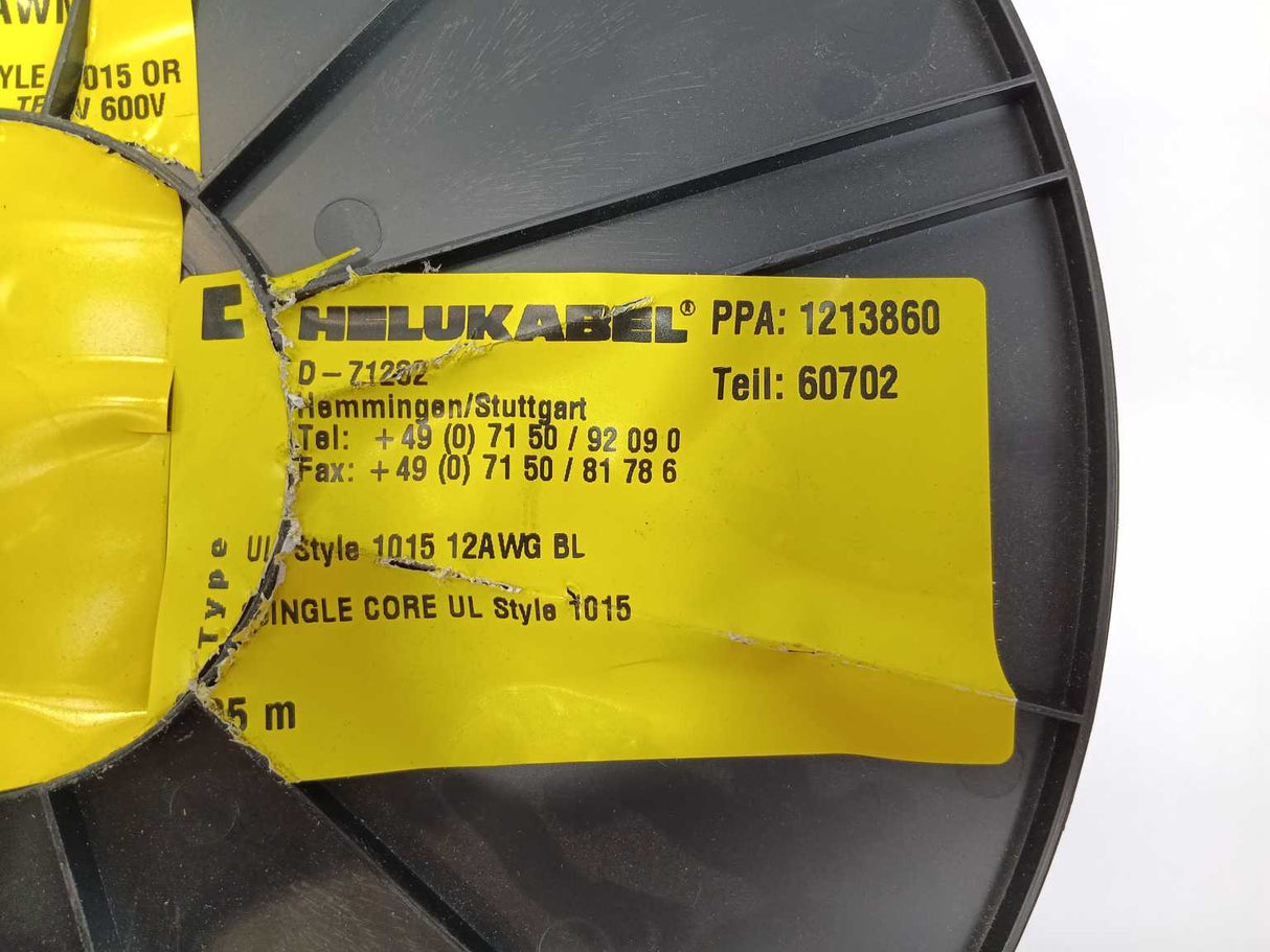 HELUKABEL 60702 Single Core UL Style 1015 12AWG Wire. 305m Spool