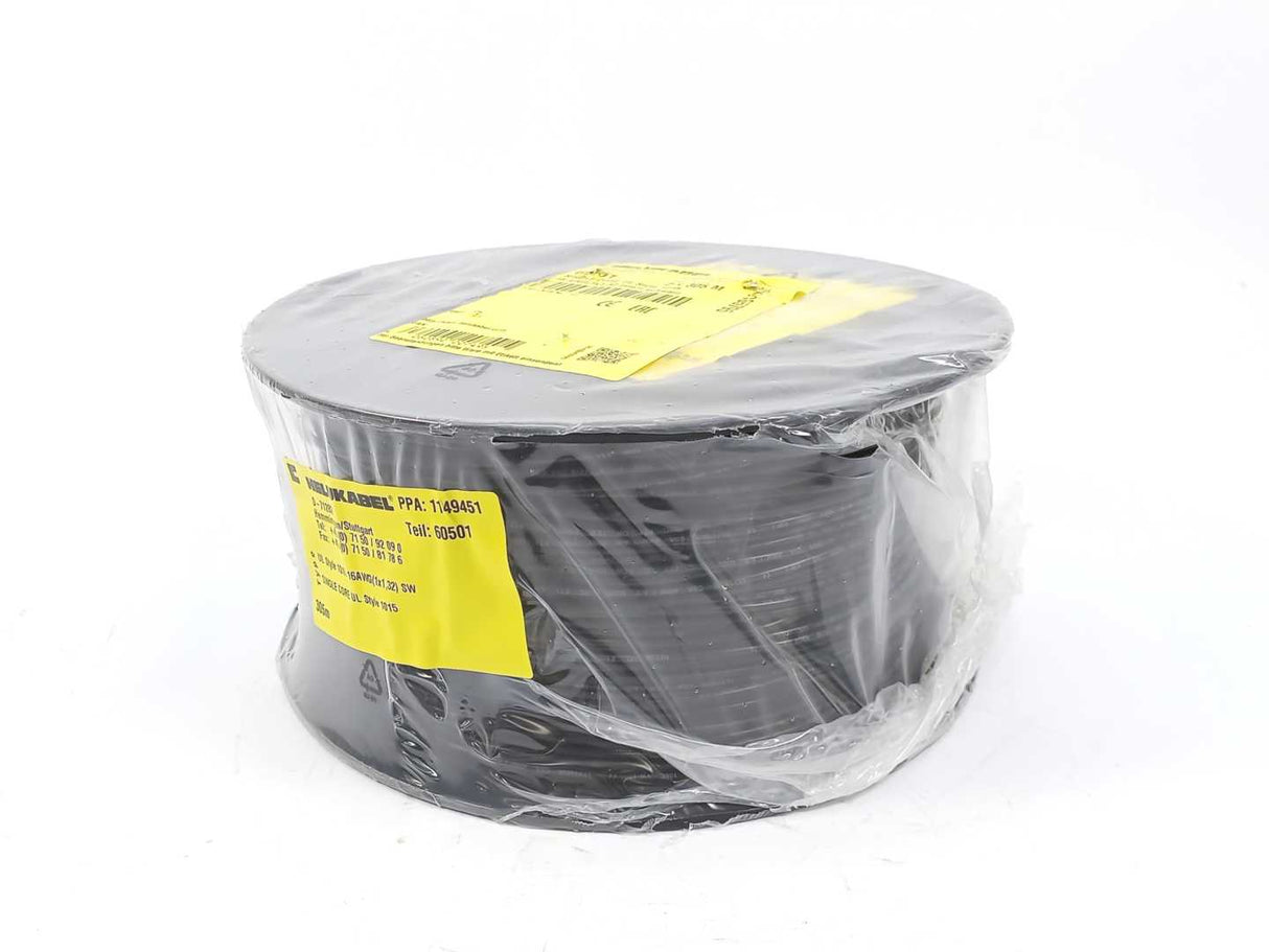 HELUKABEL 60501 Single Core UL Style 1015 16AWG Black Wire. 305m Spool