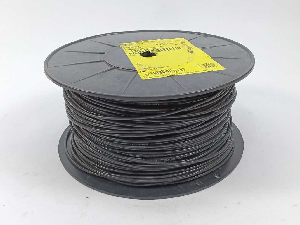 HELUKABEL 60601 Single Core UL Style 1015 14AWG Black Wire. 200m Spool