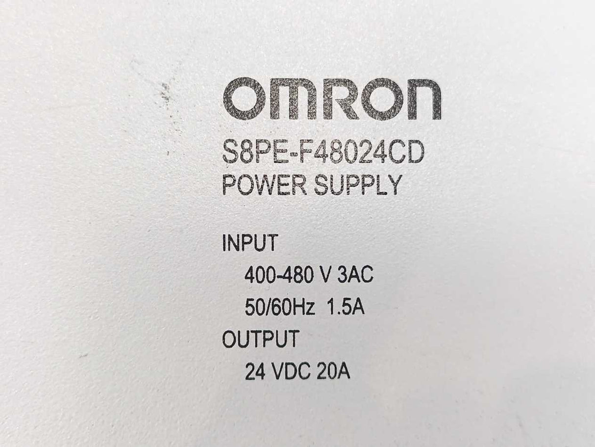 OMRON S8PE-F48024CD Power Supply 24VDC 20A