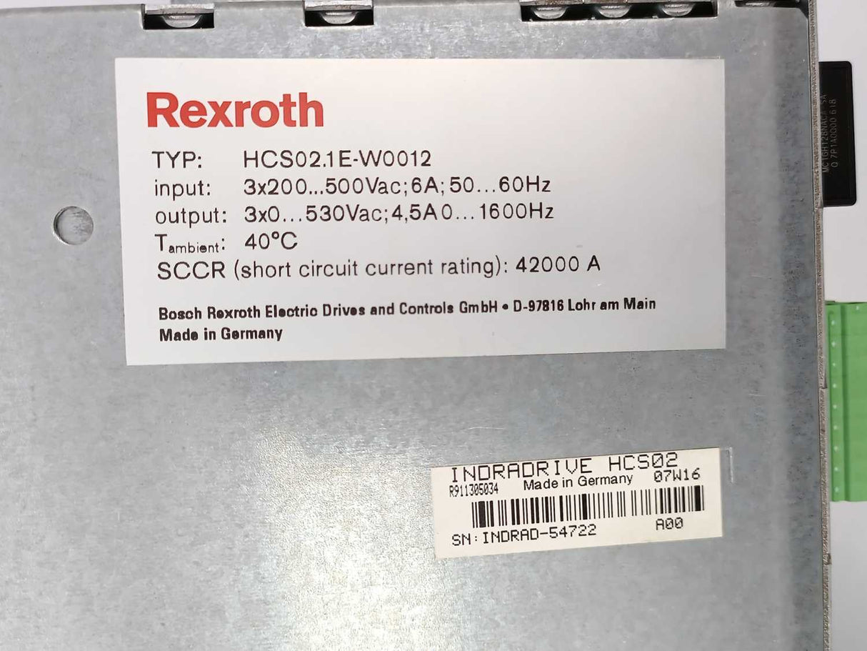 Rexroth R911298371 HCS02.1E-W0012-A-03-NNNN Converter Drive