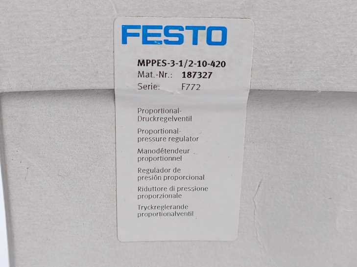 Festo 187327 MPPES-3-1/2-10-420 Proportional-pressure Regulator