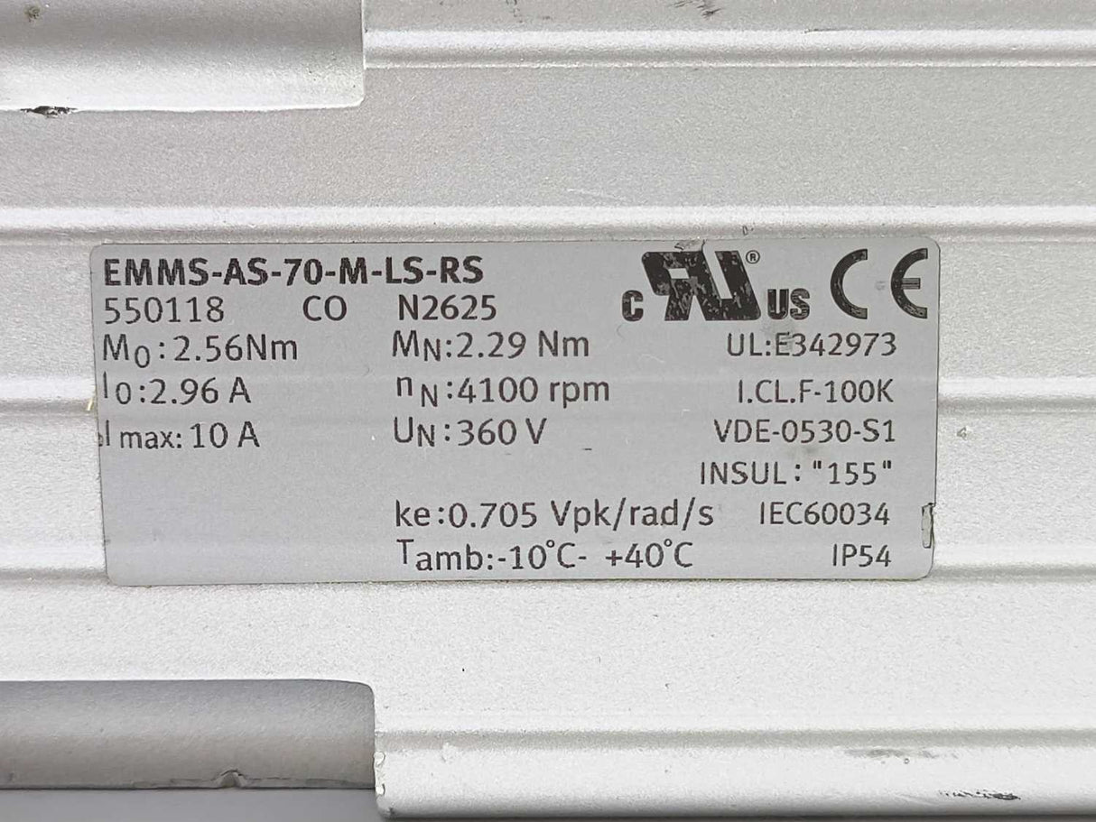 Festo 550118 EMMS-AS-70-M-LS-RS Servo Motor