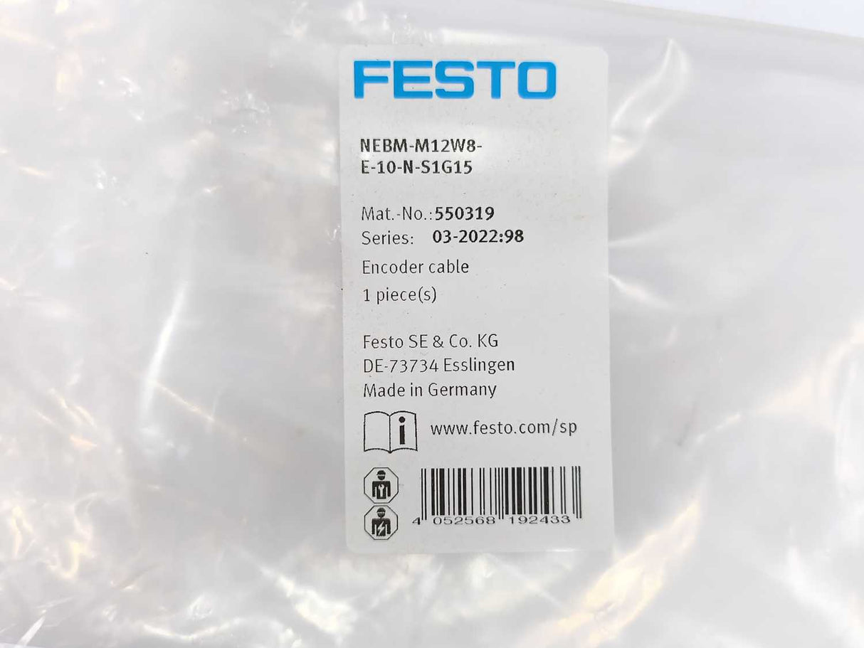 Festo 550319 NEBM-M12W8-E-10-N-S1G15 Encoder Cable