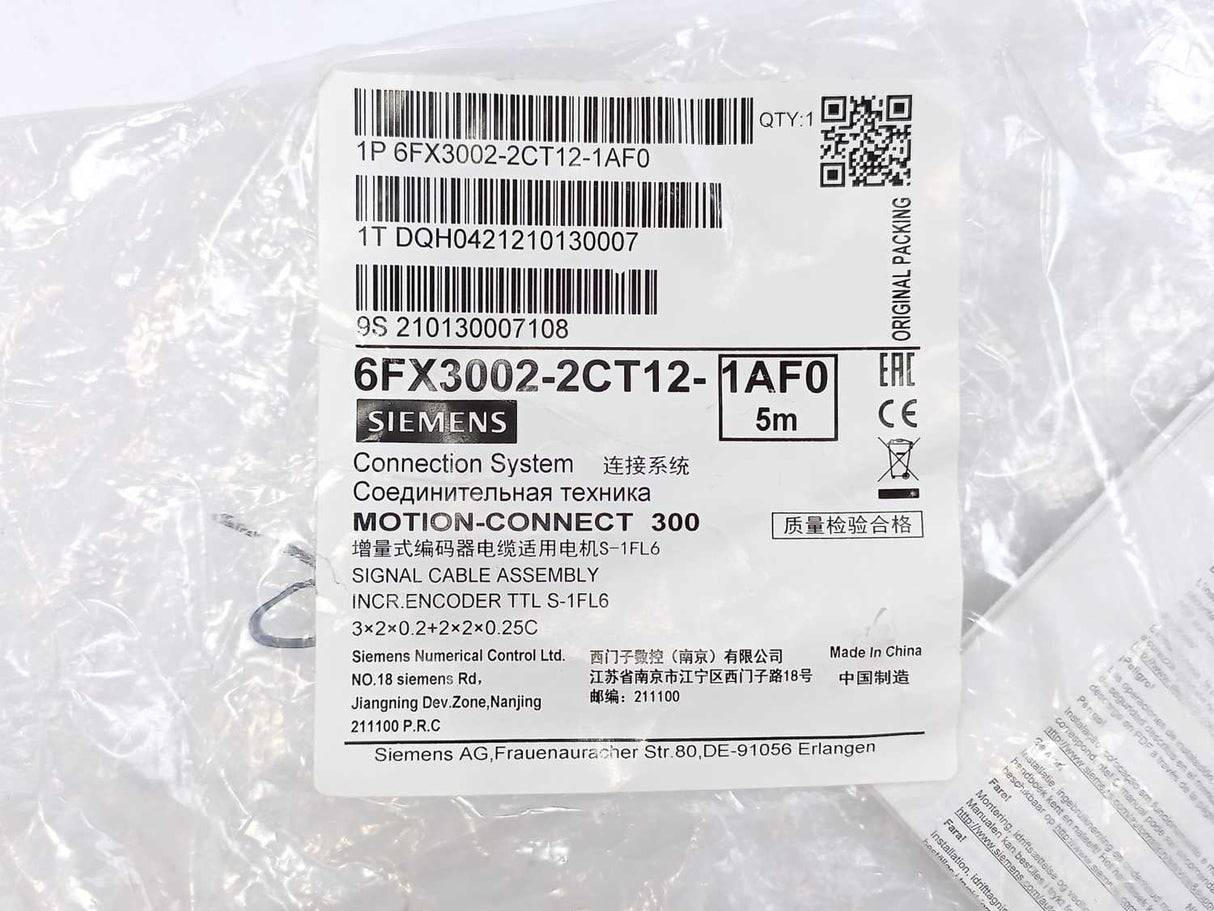 Siemens 6FX3002-2CT12-1AF0 Motion Connect 300 Signal Cable Assembly