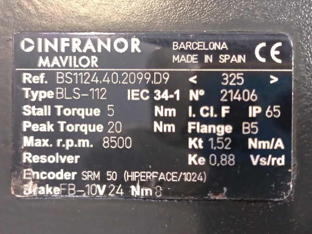 Infranor Mavilor BS1124.40.2099.D9 BLS-112 Brushless Servo Motor