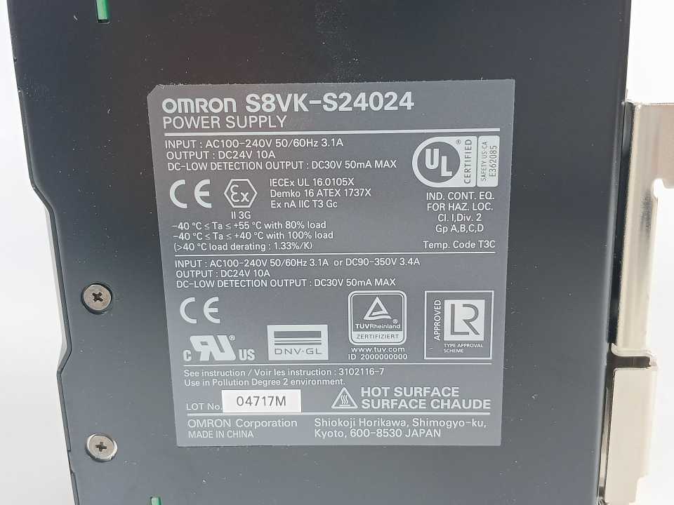 OMRON S8VK-S24024 Power Supply