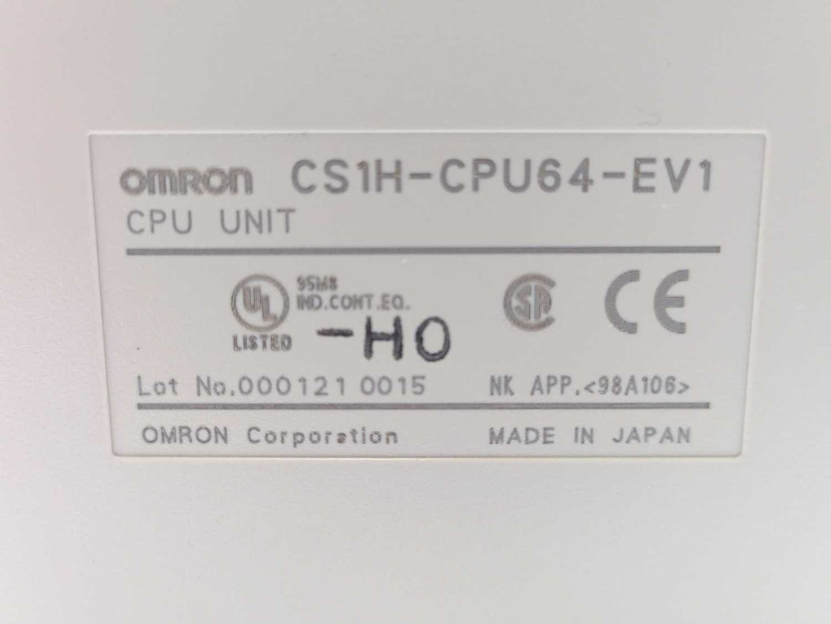 OMRON CS1H-CPU64-EV1 SYSMAC CS1H CPU Unit