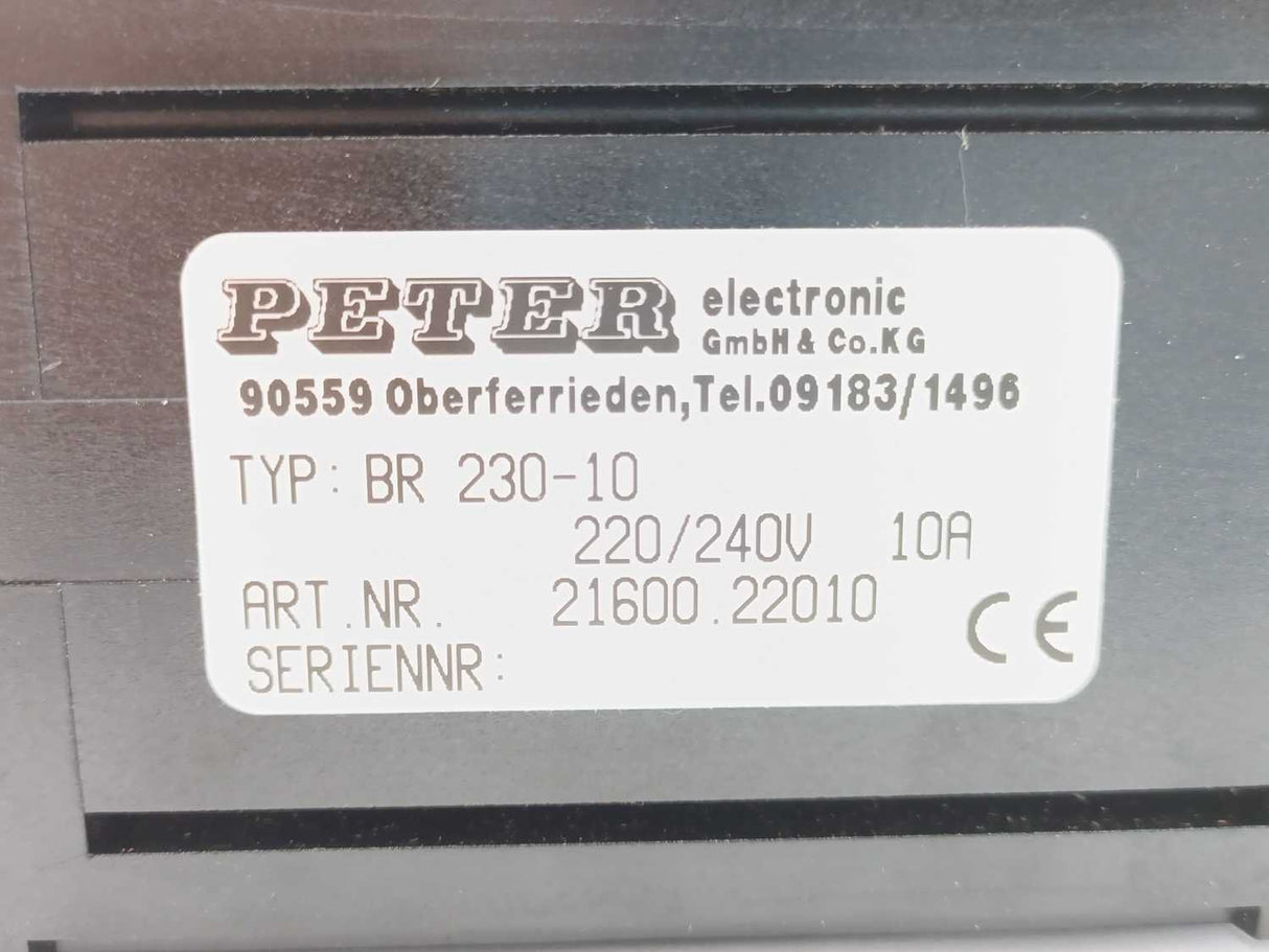 Peter Electronic 21600.22010 BR 230-10 DC Brake 220/240V 10A