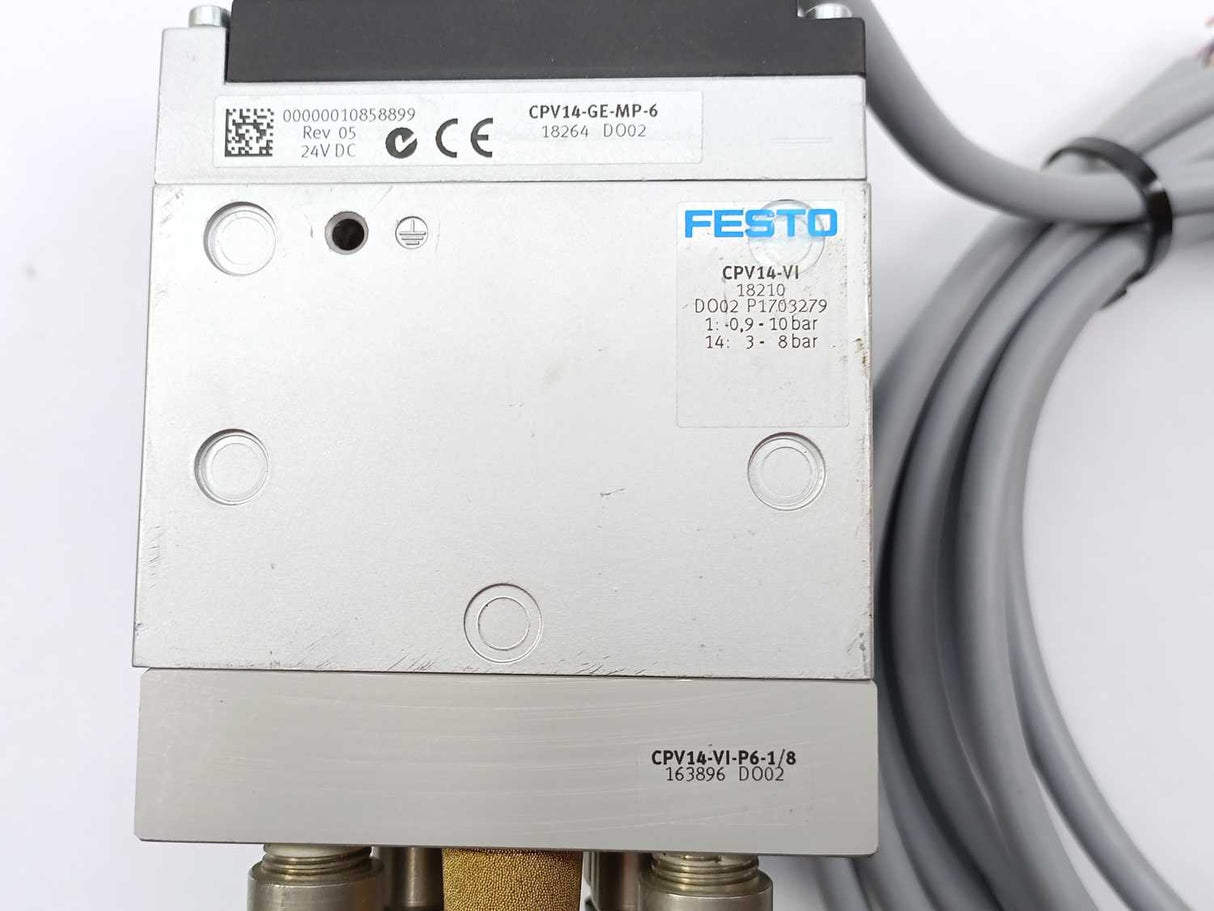 Festo 18210 CPV14-VI Valve Terminal w/ 18264, 163896, 161360, 162551, 162550