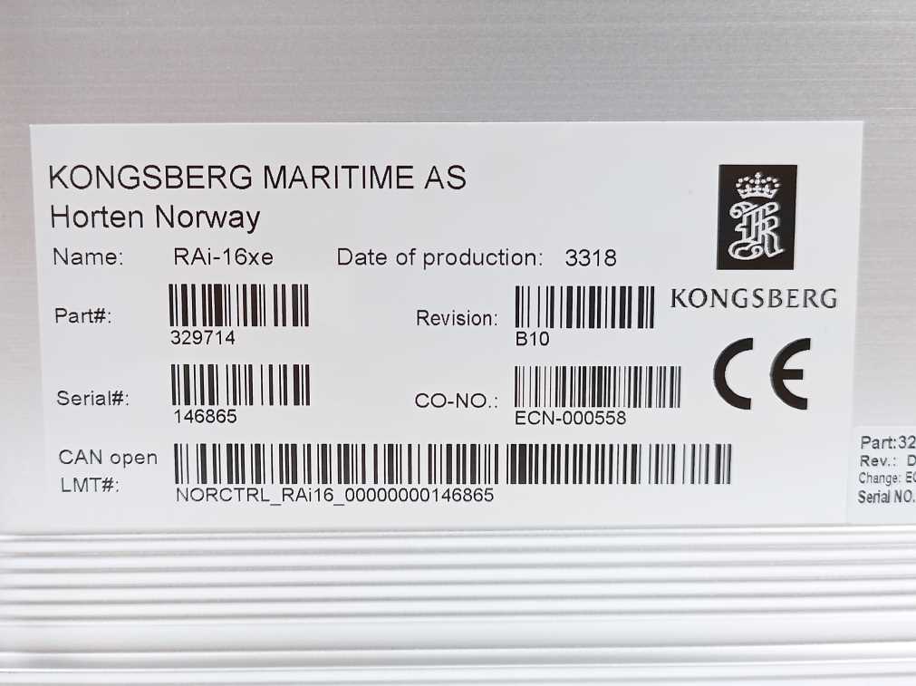 Kongsberg Maritime 329714 RAi-16xe Remote Analogue Input Module