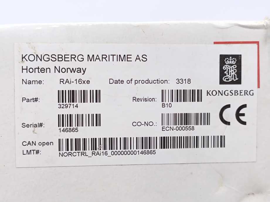 Kongsberg Maritime 329714 RAi-16xe Remote Analogue Input Module