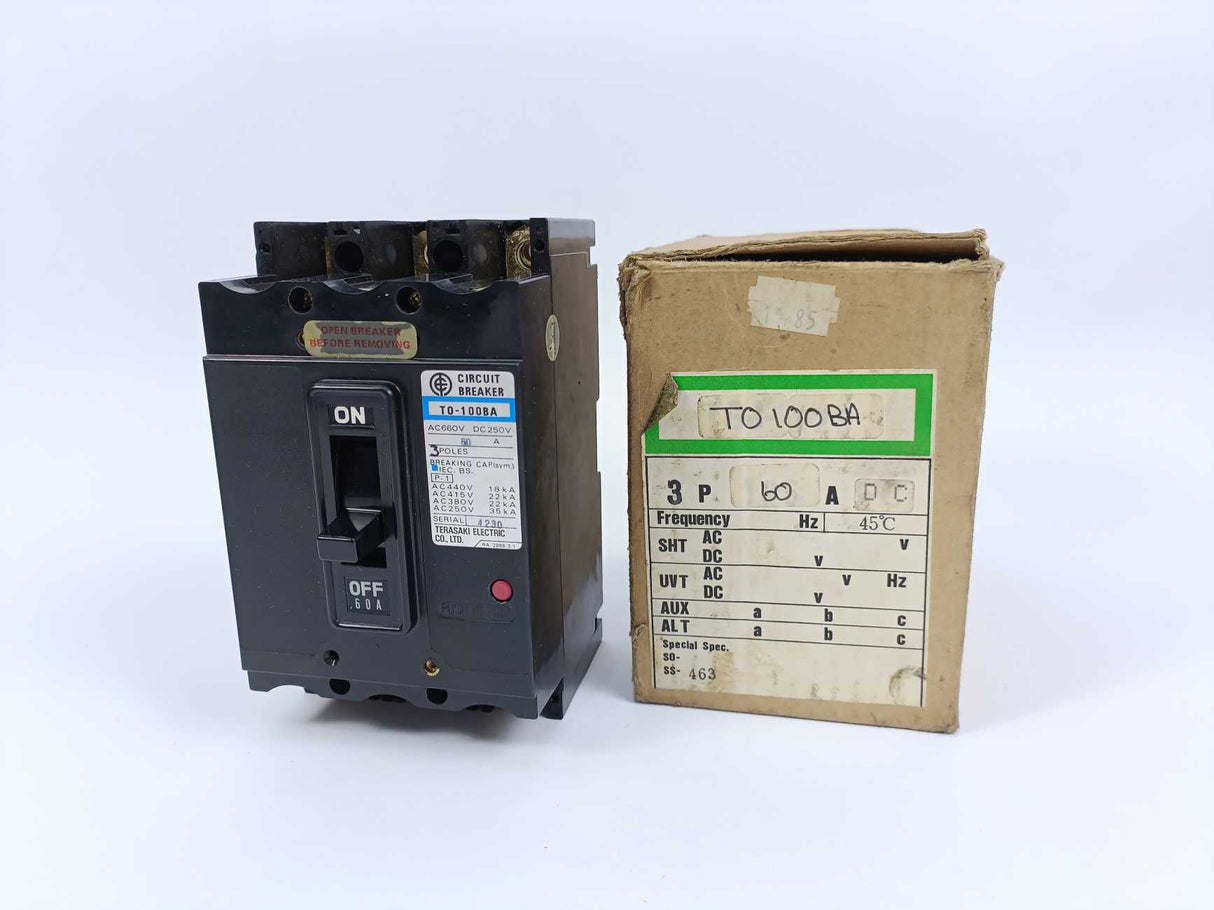 Terasaki Electric T0-100BA 3-P 60A Circuit Breaker