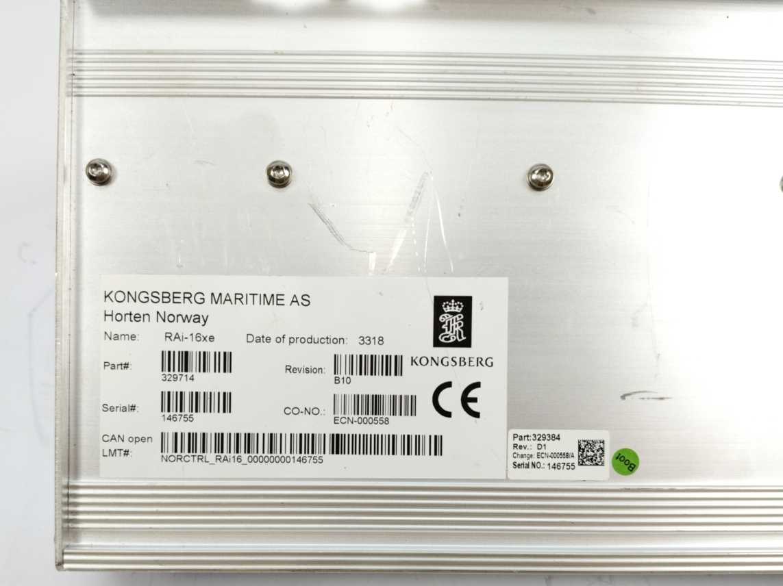 Kongsberg Maritime RAi-16xe 329714, Rev.B10 Input Module