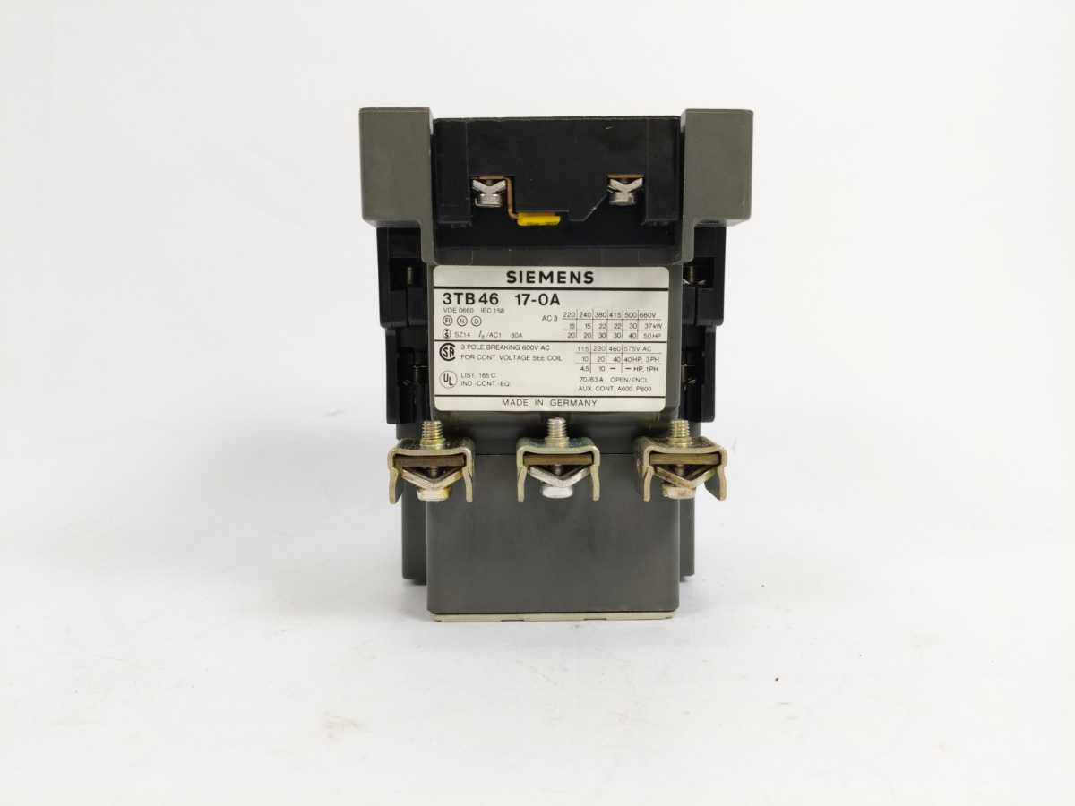 Siemens 3TB4617-0AF0 Contactor 3 Pole Breaking 600V AC