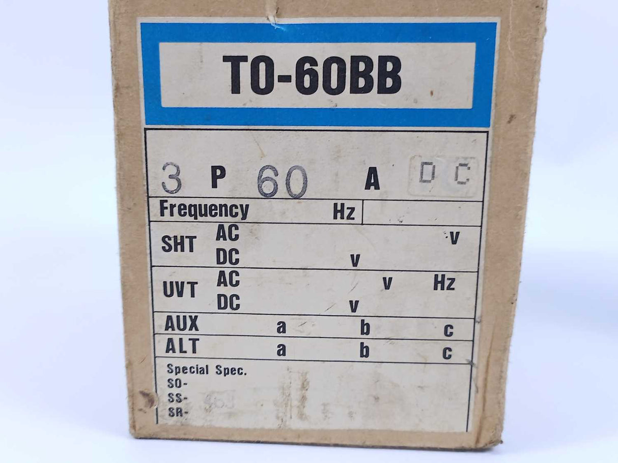 Terasaki Electric T0-60BB 3-Pole 60A Circuit Breaker