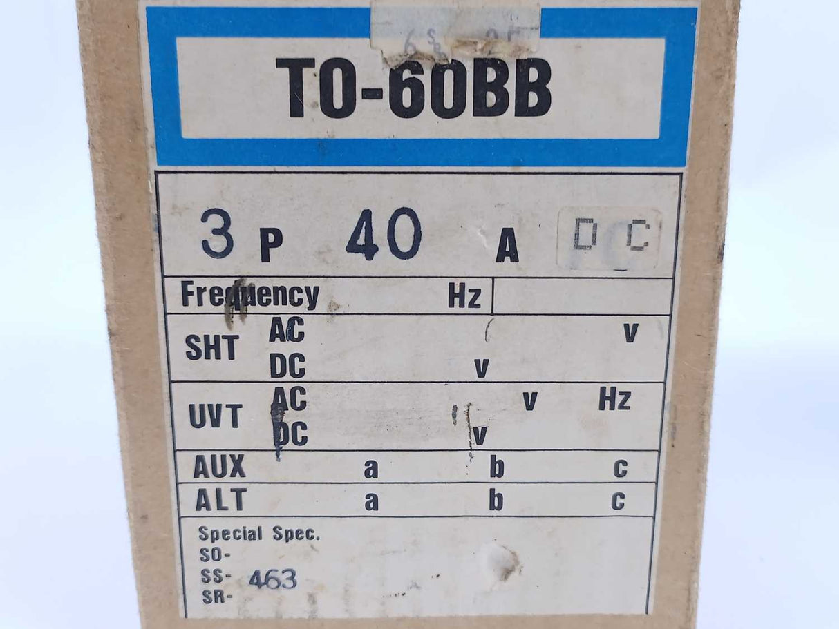 Terasaki Electric T0-60BB 3-Pole 40A Circuit Breaker