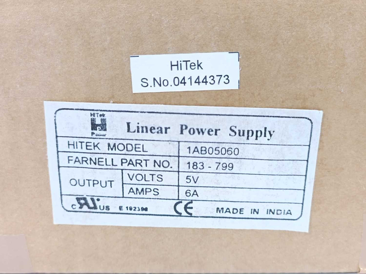 HiTek 1AB05060 5V 6A Open Frame Linear Power Supply 183-799
