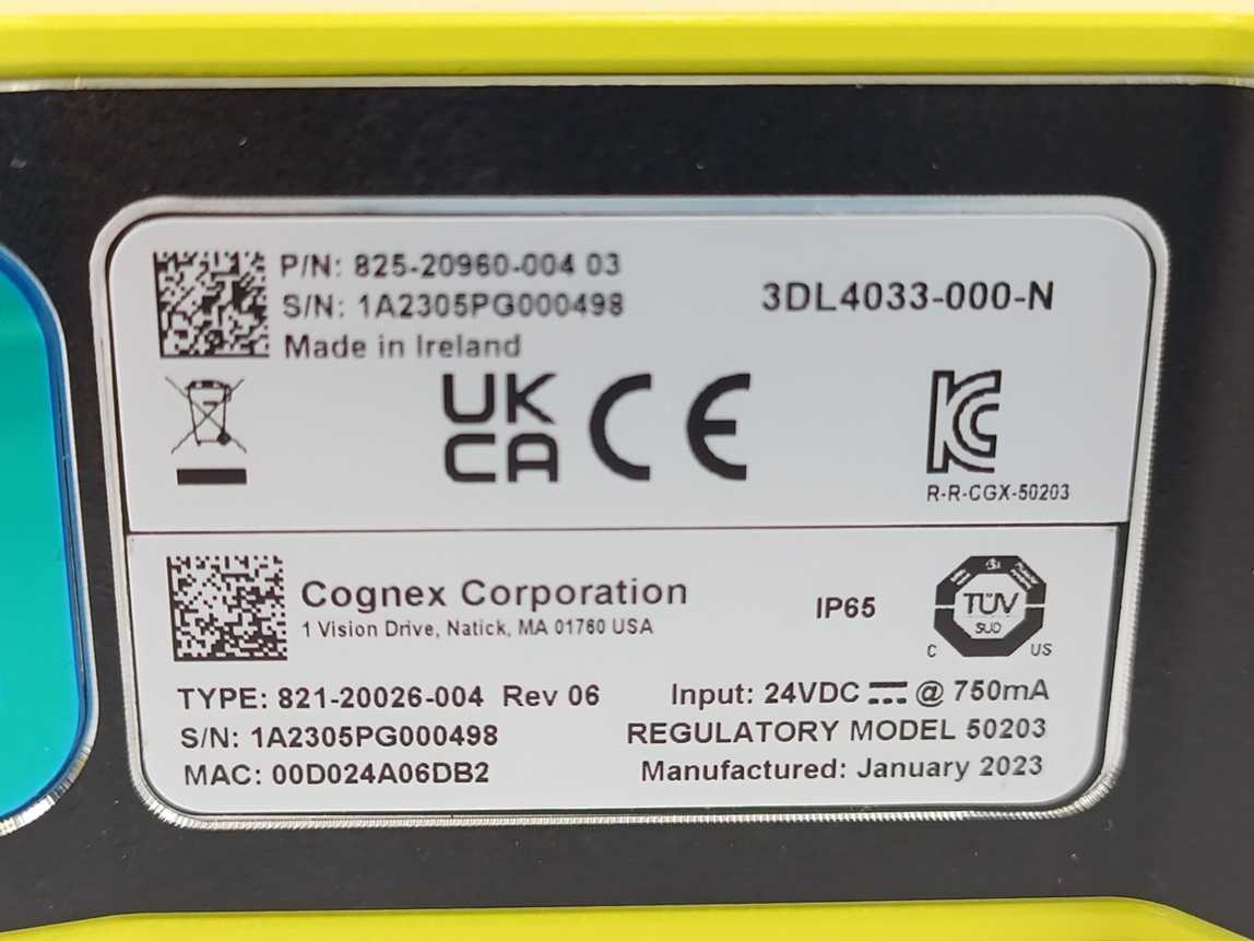 Cognex 3DL4033-000-N In-Sight 3D-L4000 Laser Displacement Sensor