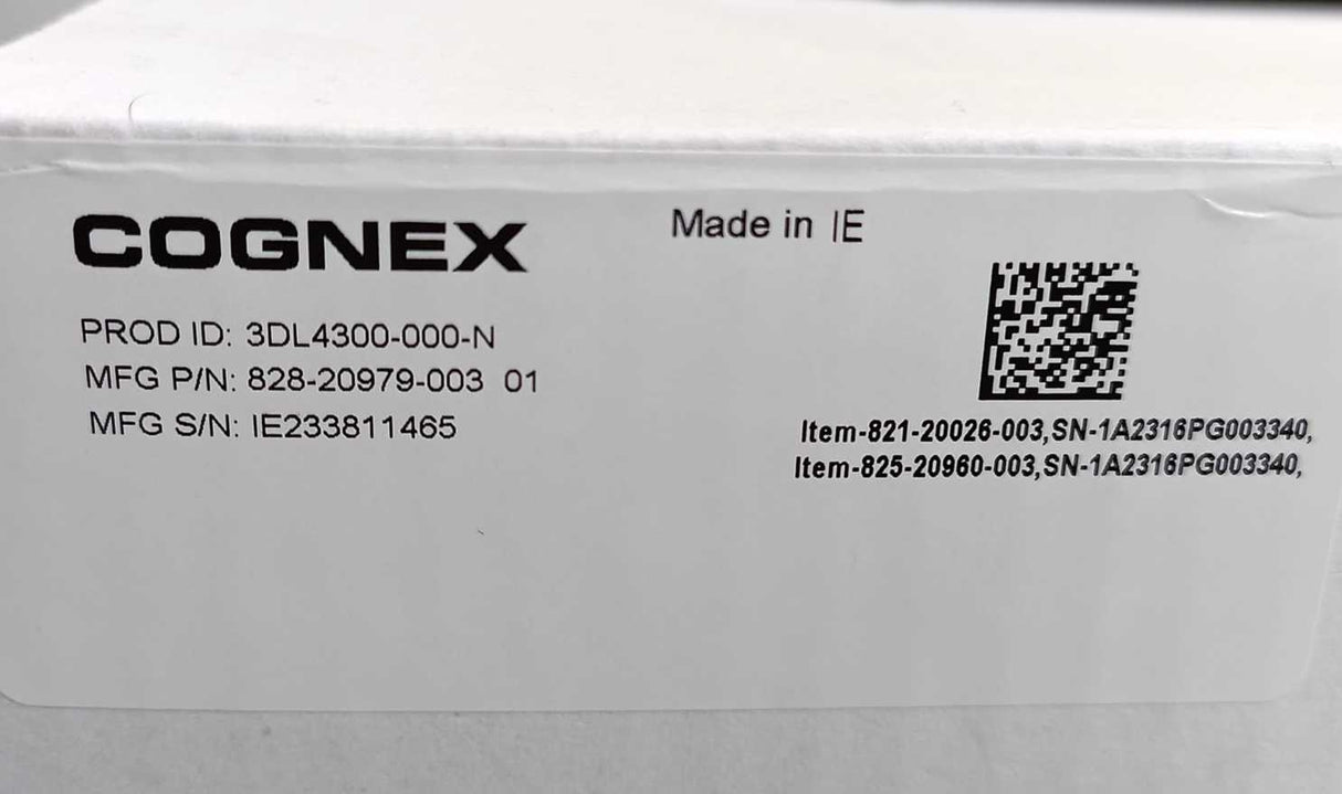 Cognex 3DL4300-000-N 828-20979-003 In-Sight Vision Sensor